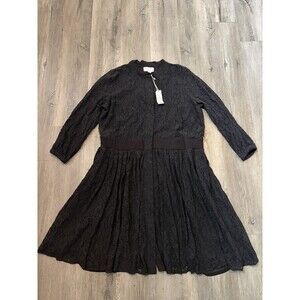 Womens Plus Size 24 Lane Bryant Knee Length Black Lace Dress Lined